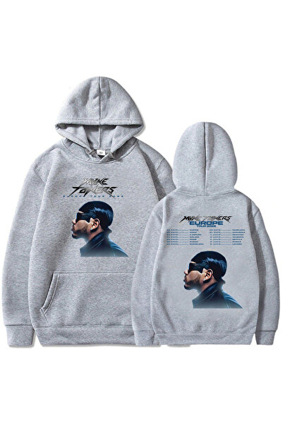 Tarzsokak Gri Unisex Myke Towers European Tour Casual Men's Streetwear