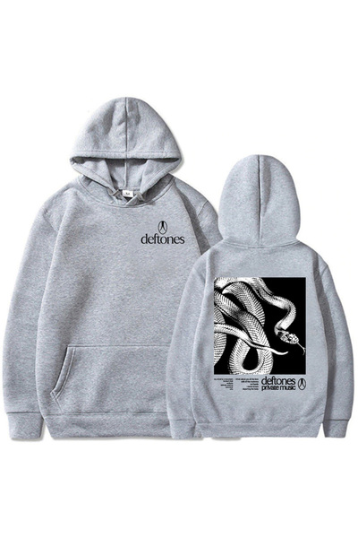 Tarzsokak Sivi unisex Deftones prilagođeni muzički Sa kapuljačom s 2025 album...