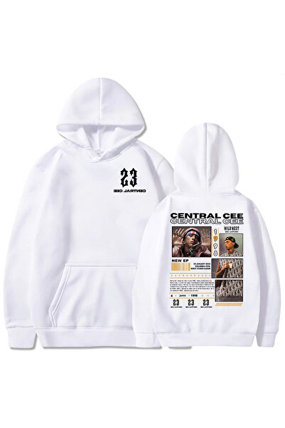 Tarzsokak Hanorace albe unisex Central Cee GREATNESS'T RUSH SIZE Imprimate cu...