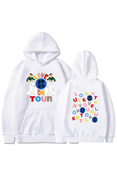 Tarzsokak هوديي هاري هاوس لوف أون تور للجنسين باللون الأبيض للرجال، هوديي جرا...