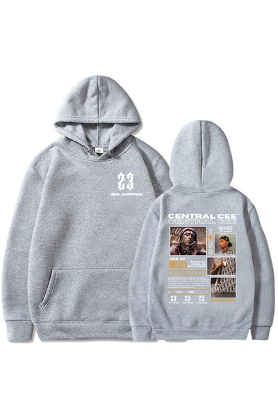 Tarzsokak Γκρι Unisex Central Cee GREATNESS'T RUSH SIZE Φούτερ με στάμπα και ...