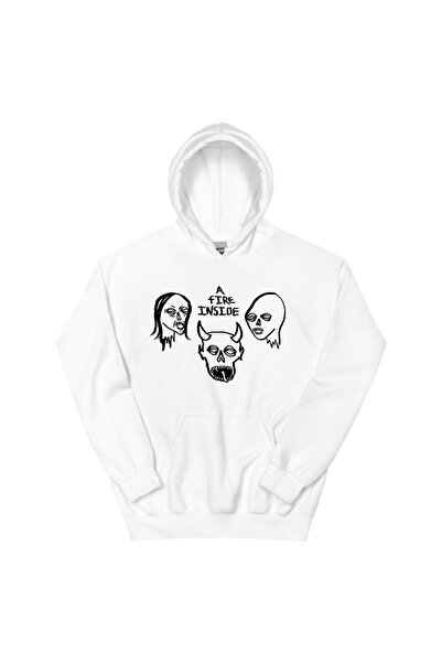 Tarzsokak Hanorac alb unisex A Fire Inside Black Hoodie Faces Ivory AFI Graph...