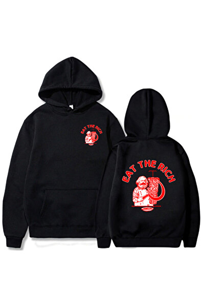 Tarzsokak Hanorac negru unisex Doner Kebab Rich, esențial pentru toamnă, cu i...