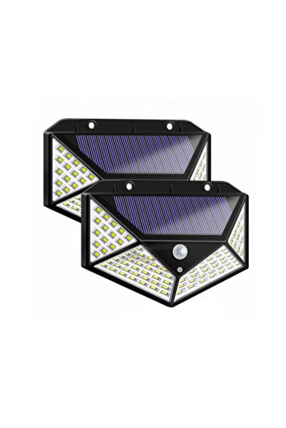 OEM Set of 2 solar wall lamps with 100 LEDs and motion sensor, BK-100