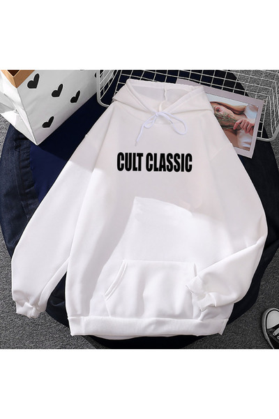 Tarzsokak Білий унісекс Культовий класичний Charli XCX зручний капюшон