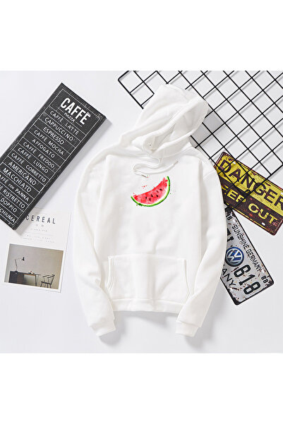 Tarzsokak Λευκό Unisex Φθινοπωρινό φούτερ με κουκούλα και γραφική εκτύπωση κα...