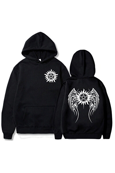 Tarzsokak هوديي سوبر ناتورال وينشستر بروس أسود للجنسين G