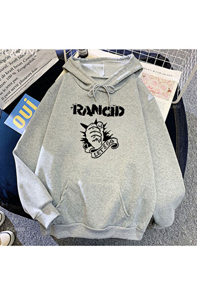 Tarzsokak Gri Unisex Rancid Rock Band Hip Hop fashion let's go men's clothing...