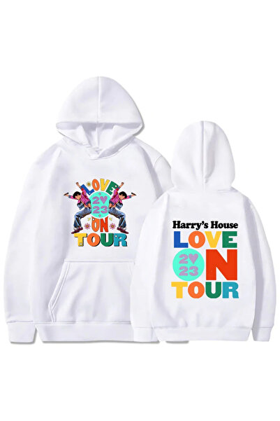 Tarzsokak Alb Unisex pe tur, Harrys House Love Hoody Streetwear imprimeu orig...