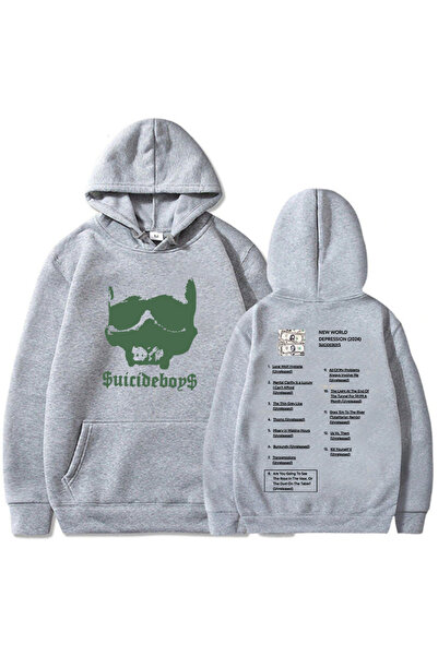 Tarzsokak Γκρι Unisex treetweed Γραφικά Ρούχα NEW WORLD DEPRESSI Άλμπουμ Hoodies