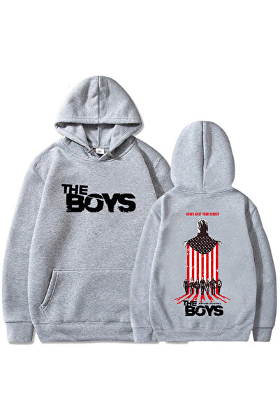Tarzsokak Γκρι Unisex The-boys Homelander Φούτερ με κουκούλα με γραφική εκτύπ...