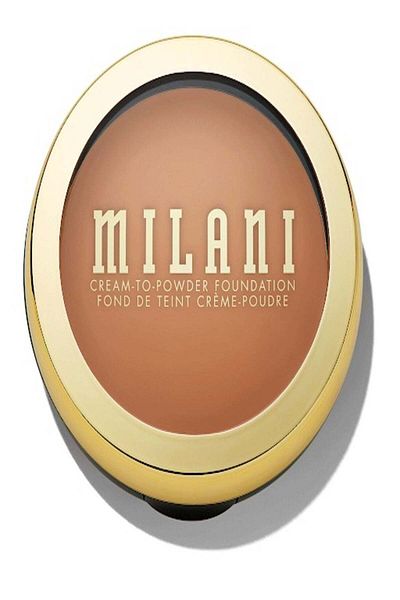 MILANI Cream to Powder Foundation - 296 Mahogany | Full Coverage, Matte Finish, Long-Lasting & Vegan
