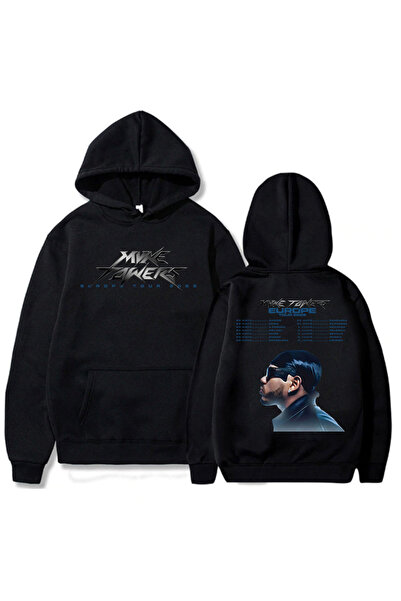 Tarzsokak Negru Unisex Myke Towers European Tour Casual Men's Streetwear