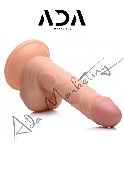 Ada Marketing 17 CM Gerçekçi Dokulu Yapay Penis – 3,5 CM Kalınlık – Vakumlu Tabanlı Silikon Gövde