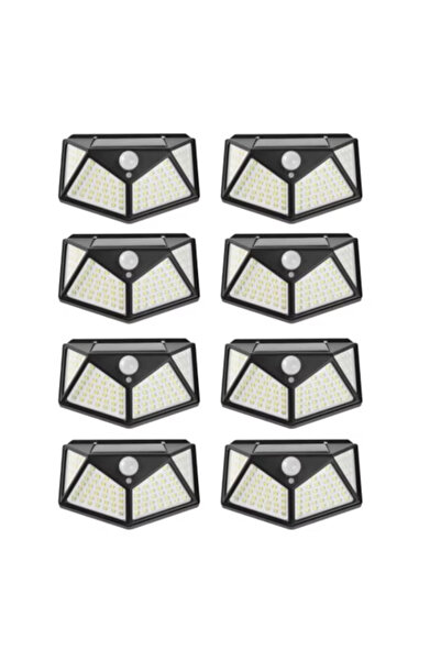 Tiessa Set of 8 solar-powered lamps, motion and light sensors, 3 lighting lev...