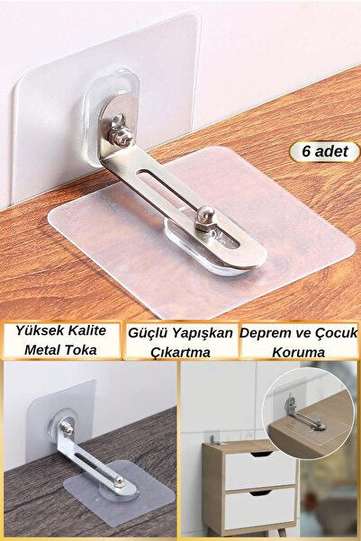 Hane Dostu 6 Adet Kendinden Güçlü Yapışkanlı Mobilya Duvara Sabitleme Aparatı...