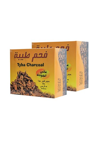 Taybah Charcoal فحم طيبة جامبو XXL سريع الاشتعال 80 قرص كبير 50MM