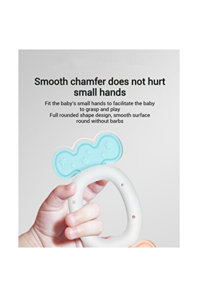 Arabest 1 لعبة عضاضة، مع 5 أحرف، آمنة وغير سامة، مقاومة للعض، زرقاء، للرضع والأطفال الصغار