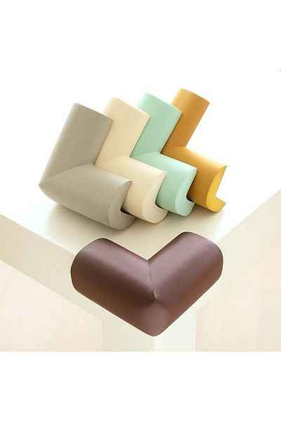 PROCART Protecție colțuri și margini mobilier, set de 10 accesorii din spumă, 5,5x3,8 cm gri