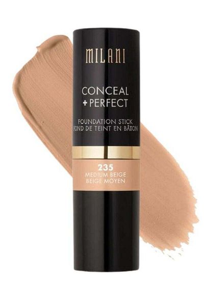 MILANI Foundation Stick - 235 Medium Beige | Full Coverage Cream Foundation, Vegan & Cruelty-Free