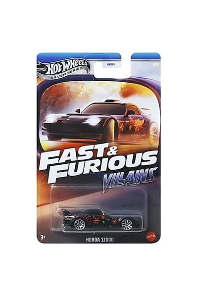 HOT WHEELS Masinuta metalica Hot Wheels, Honda S2000, Villans Fast and Furious, 1:64, Negru, Silver Series 2025