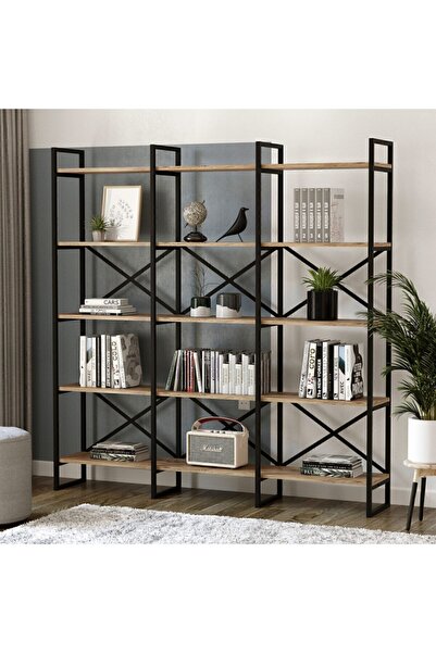 Yurupa Atlantis 175cm Metal Kitaplık 5 Raflı Geniş 3 Bölme ATL6-A