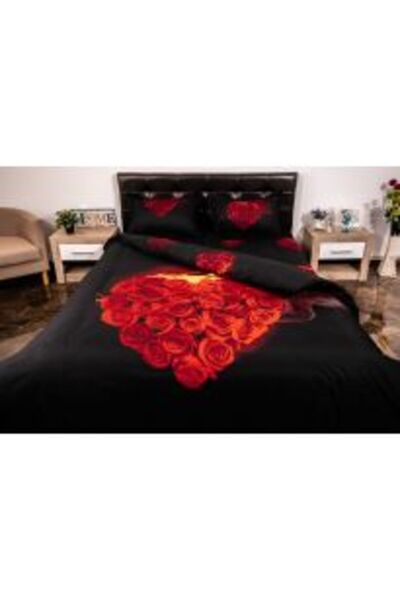 Ralex Double Bed Linen Cotton Finet 6 Pieces 220 x 240 cm, 200 x 230 cm Duvet, 2 Pillowcases 50 x 70 and 7