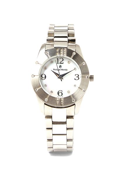 Philippe Moraly Women Water Resistant Stainless Steel Analog Wrist Watch MS1088WPW