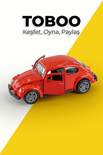 shop 1:32 Volkswagen Beetle, Kırmızı Metal Araba Modeli – Şehir İkonu, Yüksek...