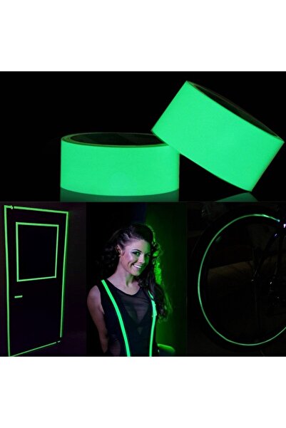PROCART Neon colored phosphorescent vinyl film White-green 2.5 cm wide