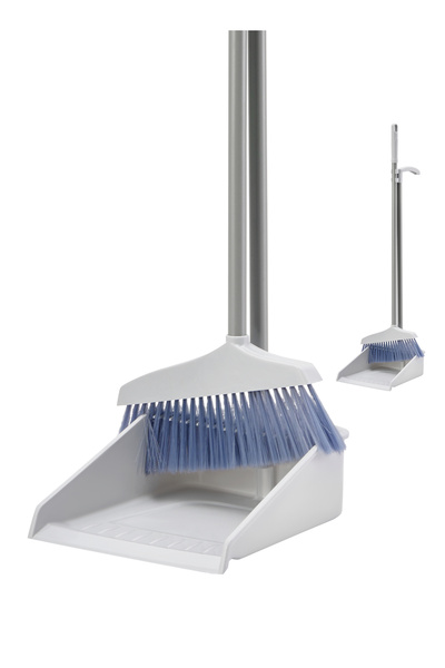 Lawazim طقم مجرفة ومكنسة بيضاء بمقبض مريح من البلاستيك للاستخدام المنزلي والم...