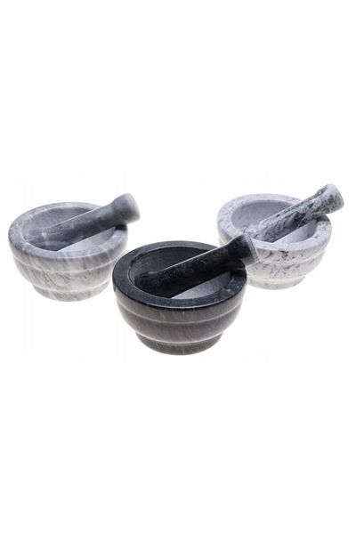 OEM LUNA LUX Mortar din piatră cu pistil 12 x 6 cm – Durabil, ideal pentru condimente și ierburi aromatice