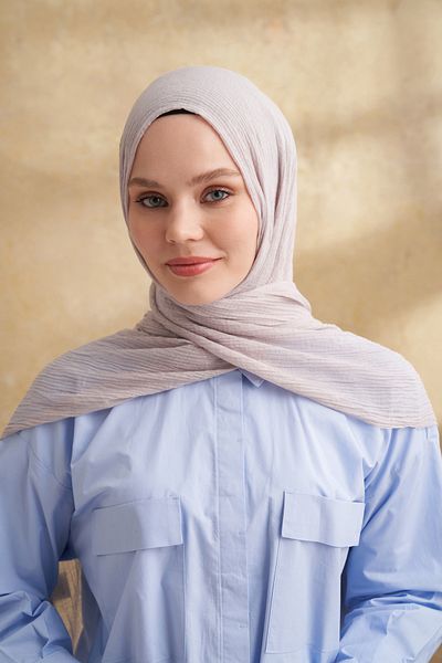ARMANDA Muslin Leaf Pattern Shal - Smoky