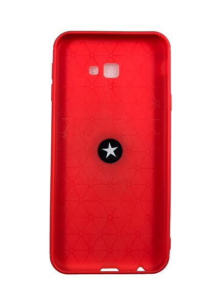OEM Case compatible with Samsung Galaxy J4 Plus Silicone Case with Ring Phone Holder & Metal Plate Red