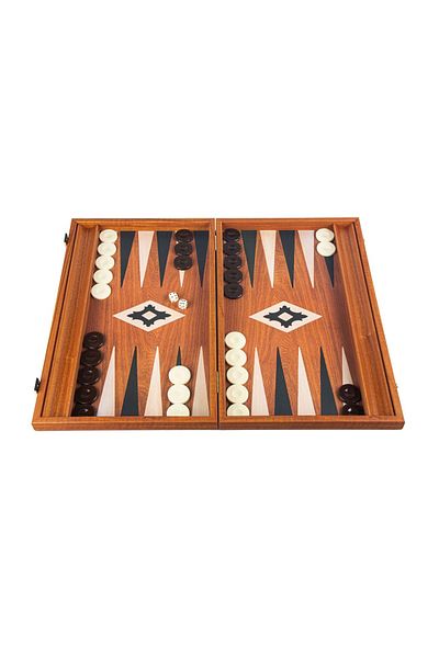 Manopoulos Mahogany wood backgammon/board game set – 47 x 60 cm