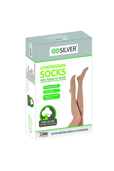 Gosilver Go Silver Over Knee High, Compression Socks (23-32 mmHG) Open Toe wi...