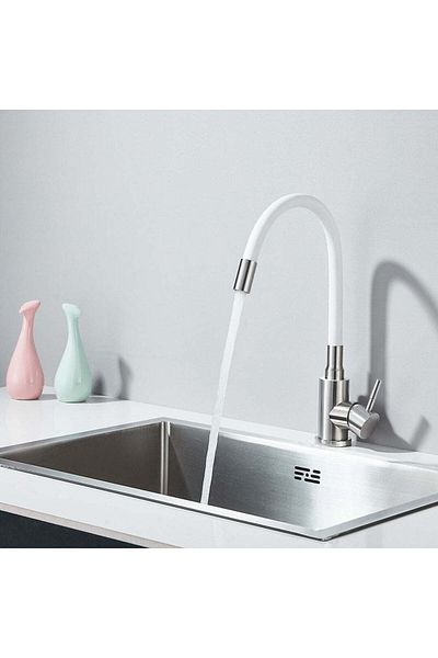 CasaVie Kitchen faucet with flexible spout, white code: 1248