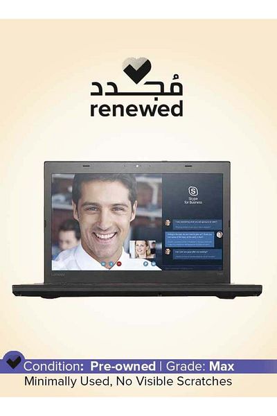 LENOVO جهاز Thinkpad T460 مستعمل بشاشة 14 بوصة ومعالج Intel Core i5 من الجيل السادس وذاكرة 8 جيجابايت وذاكرة 256 جيجابايت، لون أسود، يعمل بنظام Windows