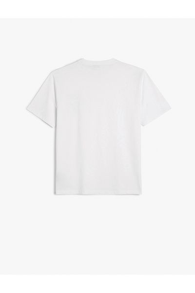 Koton Short Sleeve Crew Neck Regular Fit Cotton Minimal Printed T-Shirt