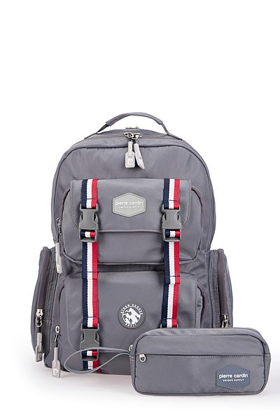 Pierre Cardin Унисекс комплект ученически чанти Pcset07pc100408-сив