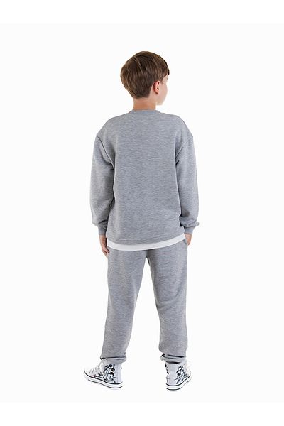 Denokids Σετ αθλητική φόρμα Letter Boy Grey