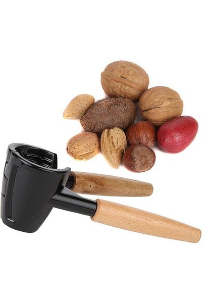 3B Trend Premium Quality Wooden Handle Nut and Walnut Cracker, Stainless Steel Cracker