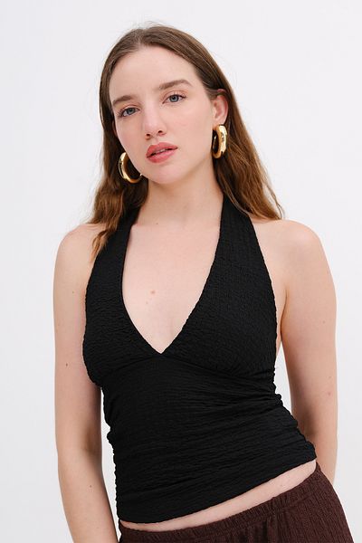 Addax Backless Textured Blouse B18510