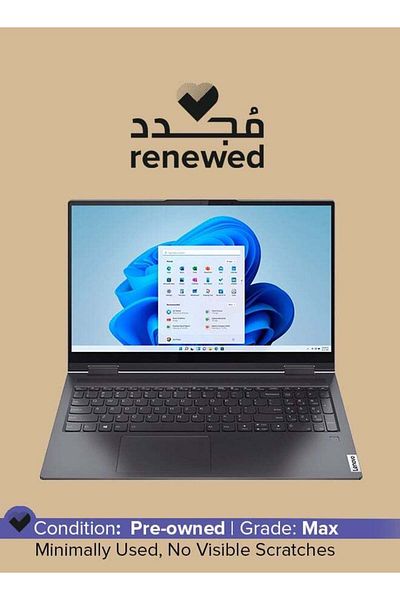 LENOVO كمبيوتر محمول Yoga 7i مستعمل بشاشة 15.6 بوصة ومعالج Intel Core i5 من الجيل الحادي عشر وذاكرة 8 جيجابايت وذاكرة 256 جيجابايت ونظام تشغيل Windows أسود