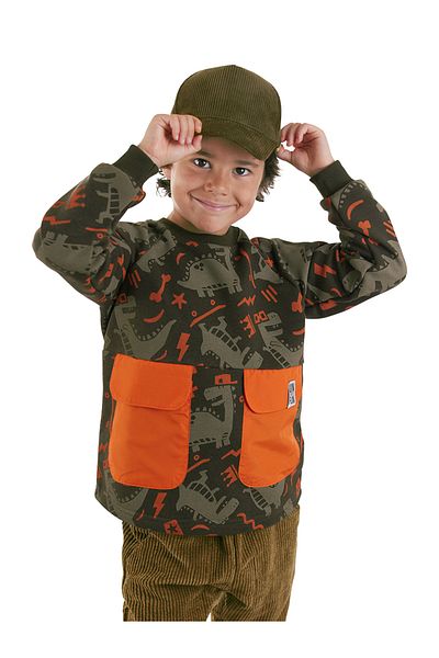 Denokids Skateboard Dino Jungen braunes Sweatshirt