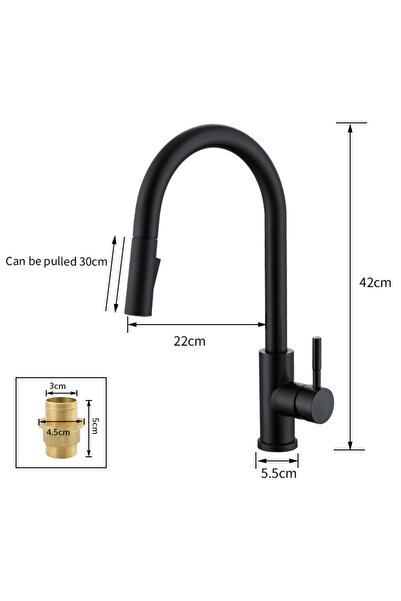 CasaVie Baterie bucatarie, cu dus extractibil si 2 functii de curgere, cod 1237