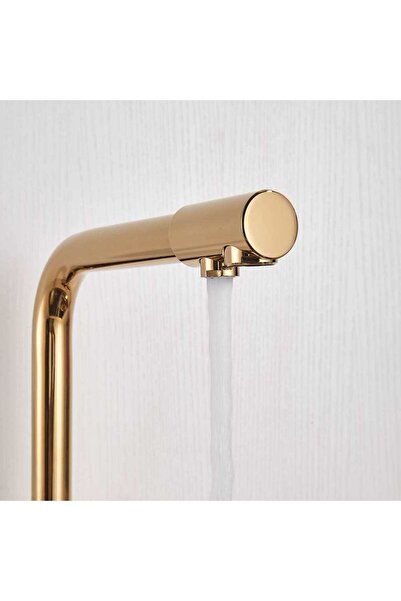 CasaVie Baterie bucatarie cu 3 cai pentru filtru de purificare, auriu, cod 1471