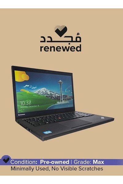 LENOVO جهاز ThinkPad T440s مستعمل بشاشة 14 بوصة ومعالج Intel Core i7 من الجيل الرابع وذاكرة 8 جيجابايت وذاكرة 256 جيجابايت، لون أسود بنظام Windows