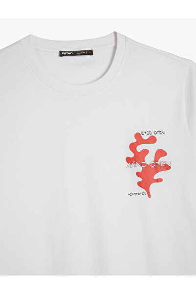 Koton Short Sleeve Crew Neck Regular Fit Cotton Minimal Printed T-Shirt