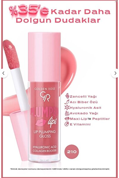 Golden Rose Plumped Lips Plumping Lipgloss 210 Dolgunlaştırıcı & Nemlendirici Dudak Parlatıcısı 4.7 ml
